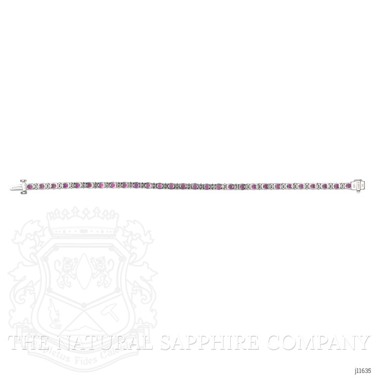 6.69 Ct.Tw. Pink Sapphire and Natural Diamond Tennis/Line Bracelet, 14K White Gold