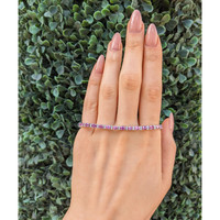 6.69&nbsp;Ct.Tw.Total Carat Weight Pink Sapphire and Natural Diamond Tennis/Line Bracelet, 14K White Gold Life Style