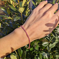 1.97&nbsp;Ct.Tw.Total Carat Weight Pink Sapphire Tennis/Line Bracelet, 14K Yellow Gold Life Style