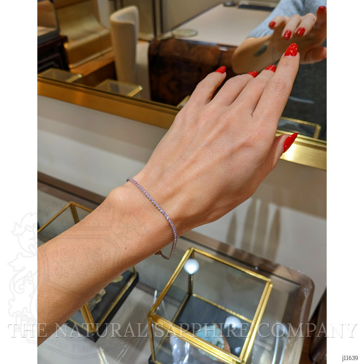 1.94 Ct.Tw. Pink Sapphire Tennis/Line Bracelet, 14K White Gold