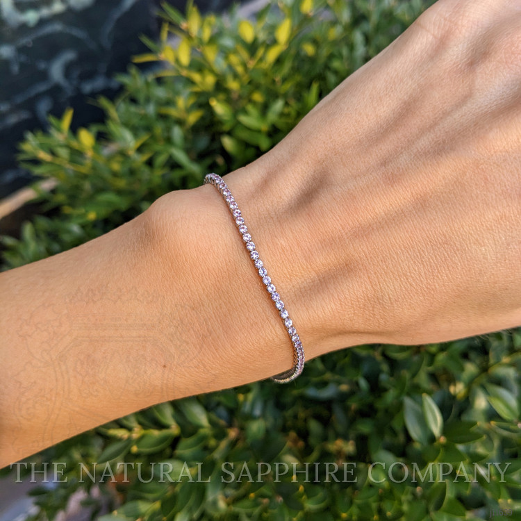 1.94 Ct.Tw. Pink Sapphire Tennis/Line Bracelet, 14K White Gold