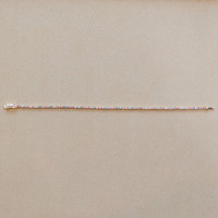 0.94&nbsp;Ct.Tw.Total Carat Weight Pink Sapphire and Natural Diamond Tennis/Line Bracelet, 14K Yellow Gold Image