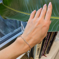 0.94&nbsp;Ct.Tw.Total Carat Weight Pink Sapphire and Natural Diamond Tennis/Line Bracelet, 14K Yellow Gold Life Style