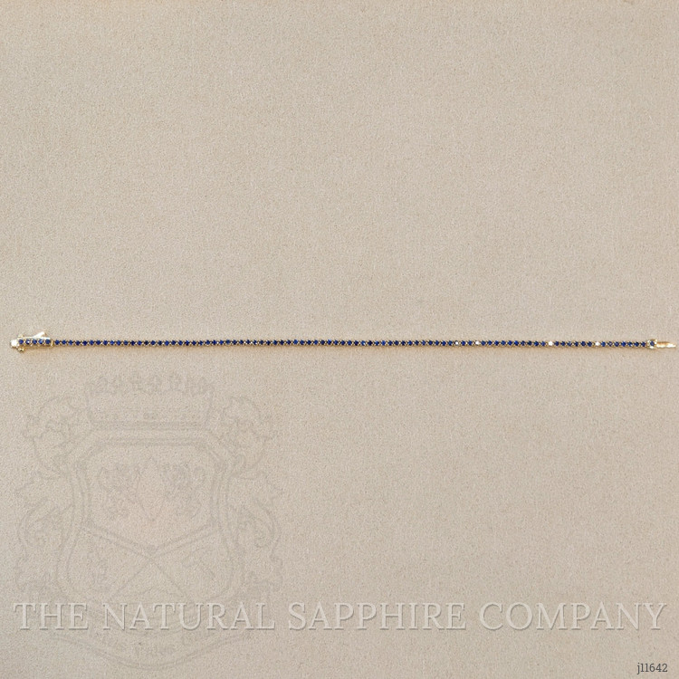 1.56 Ct.Tw. Blue Sapphire Tennis/Line Bracelet, 14K Yellow Gold
