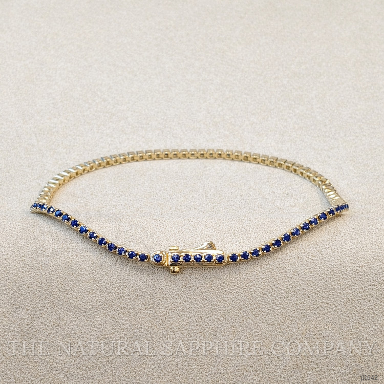 1.56 Ct.Tw. Blue Sapphire Tennis/Line Bracelet, 14K Yellow Gold