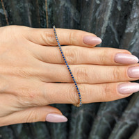 1.56&nbsp;Ct.Tw.Total Carat Weight Blue Sapphire Tennis/Line Bracelet, 14K Yellow Gold Life Style