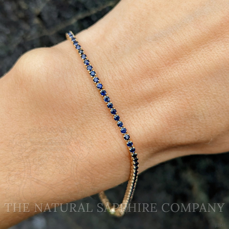 2.22 Ct.Tw. Blue Sapphire Tennis/Line Bracelet, 14K Yellow Gold