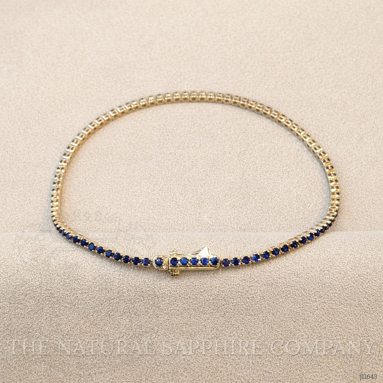 2.22 Ct.Tw. Blue Sapphire Tennis/Line Bracelet, 14K Yellow Gold