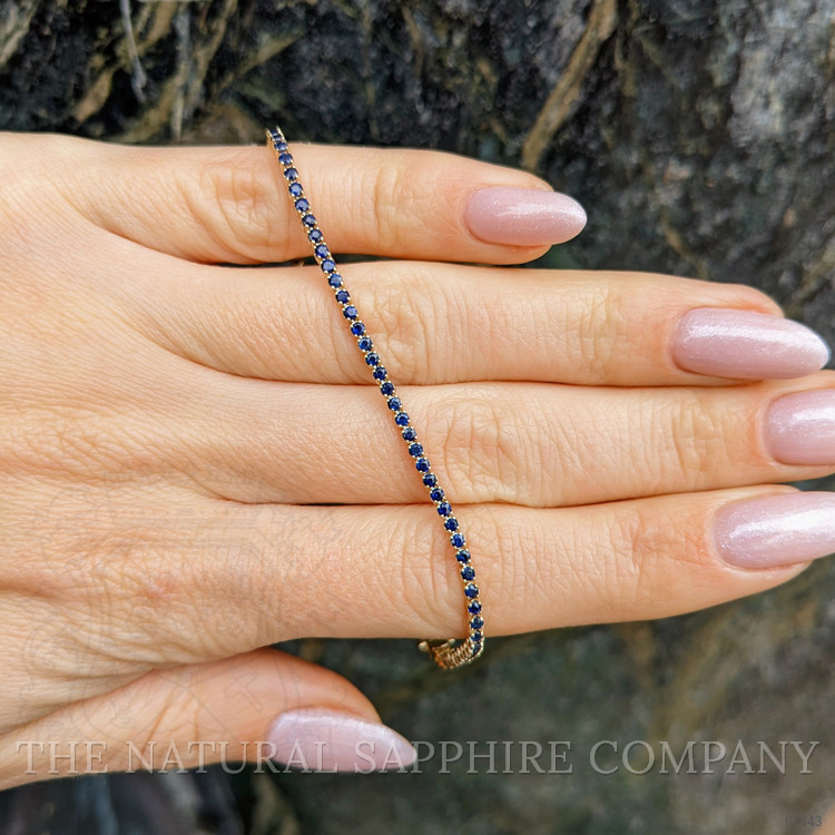 2.22 Ct.Tw. Blue Sapphire Tennis/Line Bracelet, 14K Yellow Gold