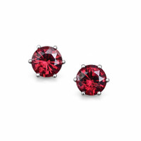 2.61 Ct.Tw. Garnet 14K White Gold earring