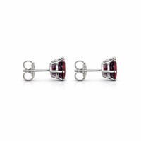 2.61&nbsp;Ct.Tw.Total Carat Weight Red Garnet Studs Earrings, 14K White Gold Image