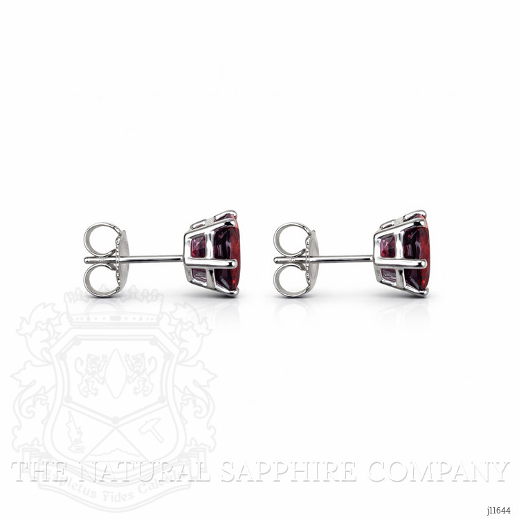 2.61 Ct.Tw. Red Garnet Studs Earrings, 14K White Gold