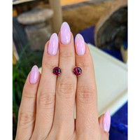 2.61&nbsp;Ct.Tw.Total Carat Weight Red Garnet Studs Earrings, 14K White Gold Life Style