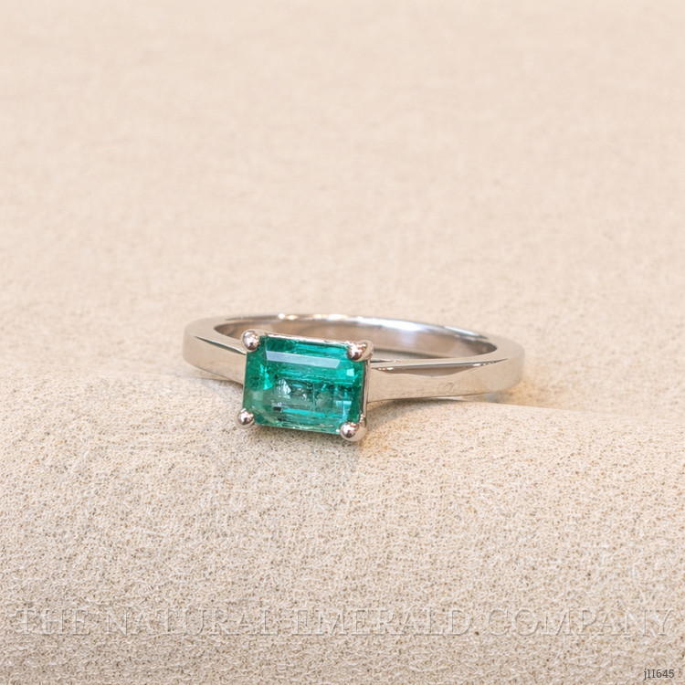 1.18 Ct. Emerald Solitaire Ring, Platinum 950