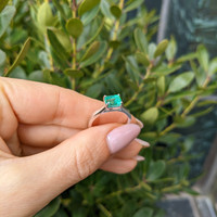 1.18 Ct. Emerald Solitaire Ring, Platinum 950 Life Style