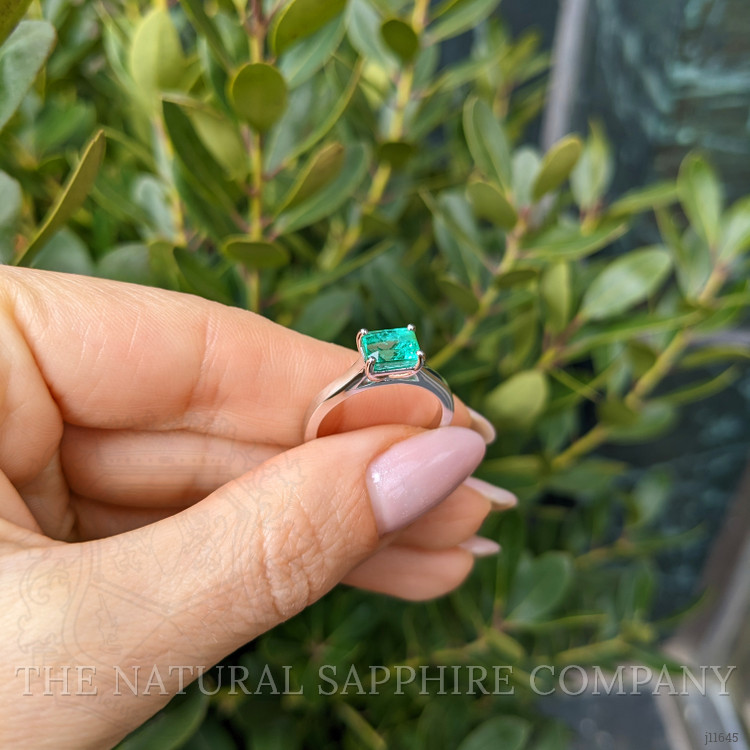 1.18 Ct. Emerald Solitaire Ring, Platinum 950