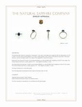 1.00 Ct. Blue Sapphire and Natural Diamond Pave Ring, 18K White Gold Appraisal