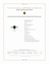 1.00 Ct. Blue Sapphire and Natural Diamond Pave Ring, 18K White Gold Scan Report