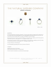 1.59 Ct. Blue Sapphire and Natural Diamond Pave Ring, 18K White Gold Appraisal