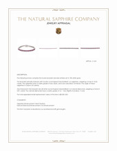 10.06 Ct.Tw.Total Carat Weight Pink Sapphire and Natural Diamond Tennis/Line Bracelet, 18K White Gold Appraisal