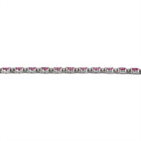 10.06&nbsp;Ct.Tw.Total Carat Weight Pink Sapphire and Natural Diamond Tennis/Line Bracelet, 18K White Gold Image