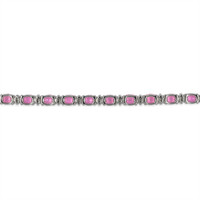 10.06&nbsp;Ct.Tw.Total Carat Weight Pink Sapphire and Natural Diamond Tennis/Line Bracelet, 18K White Gold Image