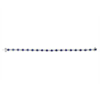 4.04&nbsp;Ct.Tw.Total Carat Weight Blue Sapphire and Natural Diamond Tennis/Line Bracelet, 14K White Gold Image
