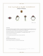 1.04 Ct. Ruby and Natural Diamond Pave Ring, 18K White Gold Appraisal