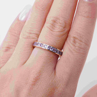 3.86 Ct. Purple Sapphire Accent Stones Ring, 18K Yellow Gold Image
