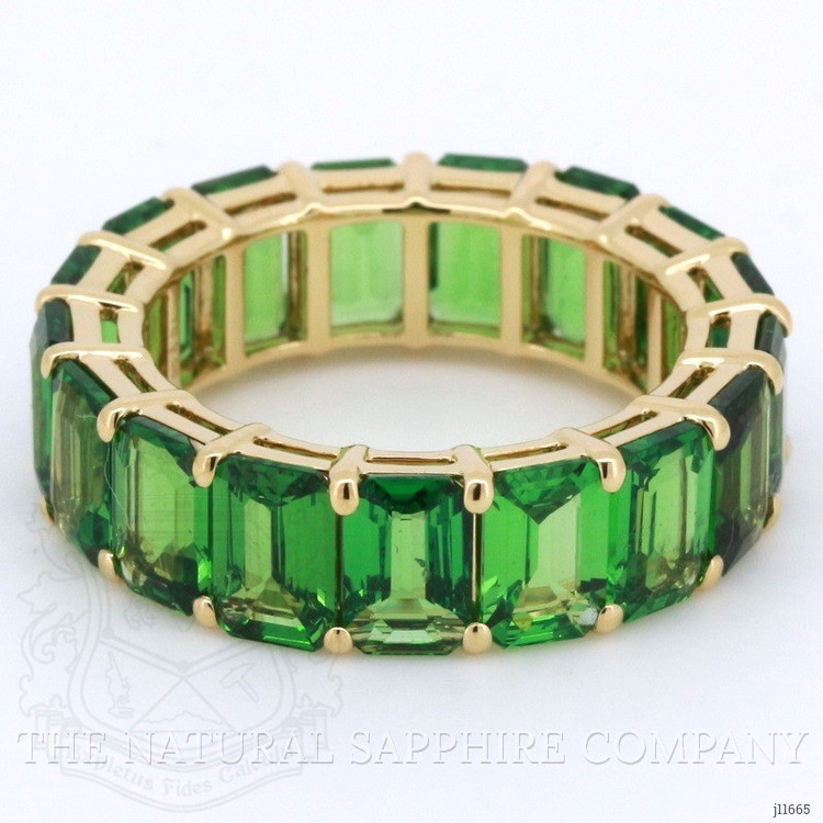 8.96 Ct. Tsavorite Garnet Accent Stones Ring, 18K Yellow Gold