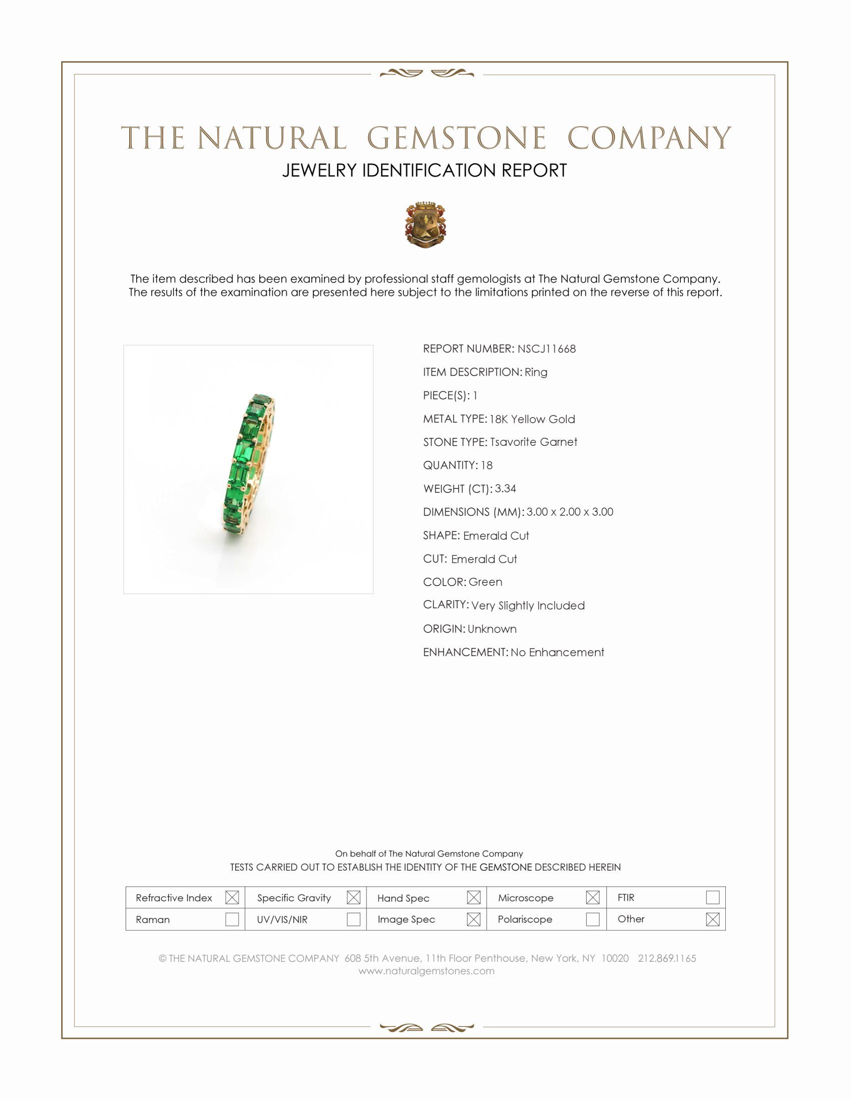 3.34 Ct. Tsavorite Garnet Accent Stones Ring, 18K Yellow Gold