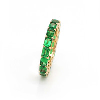 3.34 Ct. Tsavorite Garnet Accent Stones Ring, 18K Yellow Gold Image