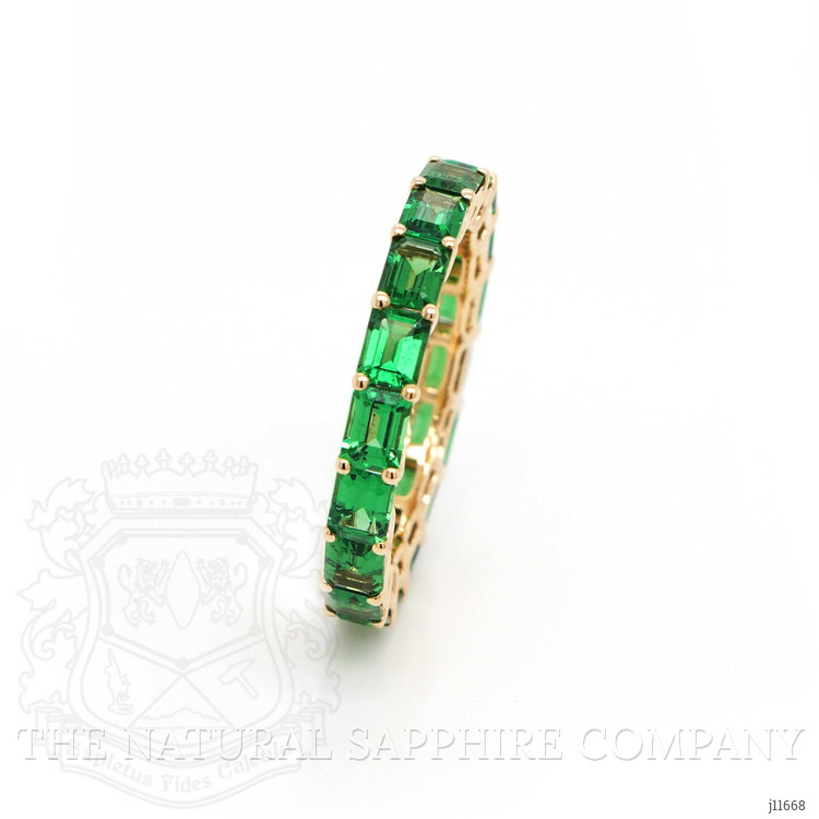 3.34 Ct. Tsavorite Garnet Accent Stones Ring, 18K Yellow Gold