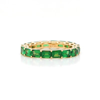 3.34 Ct. Tsavorite Garnet Accent Stones Ring, 18K Yellow Gold Image
