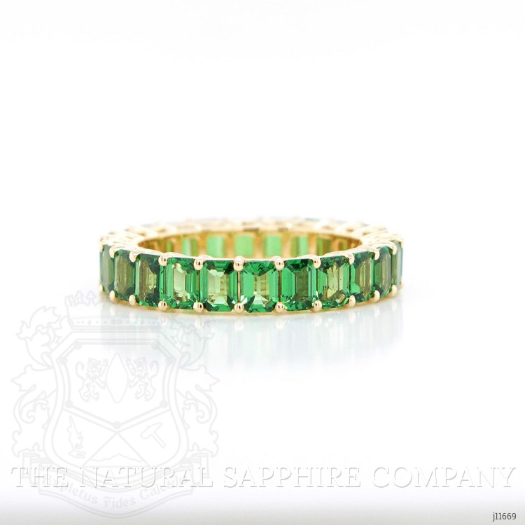 4.03 Ct. Tsavorite Garnet Accent Stones Ring, 18K Yellow Gold