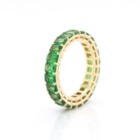 4.03 Ct. Tsavorite Garnet Accent Stones Ring, 18K Yellow Gold Image