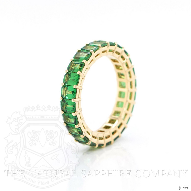 4.03 Ct. Tsavorite Garnet Accent Stones Ring, 18K Yellow Gold