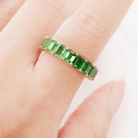4.25 Ct. Tsavorite Garnet Accent Stones Ring, 18K Yellow Gold Image