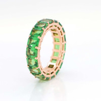 4.26 Ct. Tsavorite Garnet Accent Stones Ring, 18K Yellow Gold Image