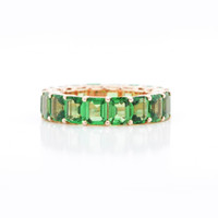 4.26 Ct. Tsavorite Garnet Accent Stones Ring, 18K Yellow Gold Image