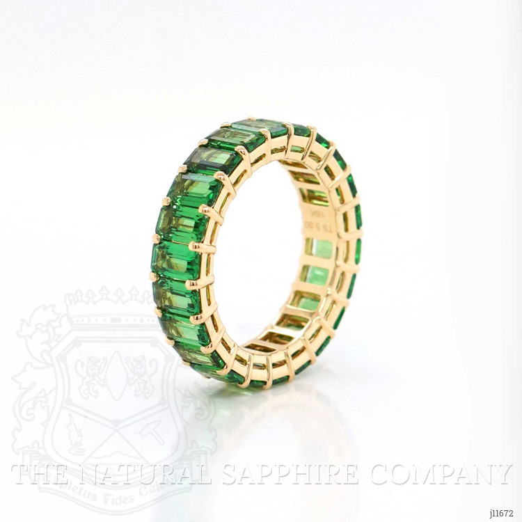 4.57 Ct. Tsavorite Garnet Accent Stones Ring, 18K Rose Gold