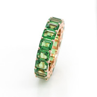 5.09 Ct. Tsavorite Garnet Accent Stones Ring, 18K Rose Gold Image