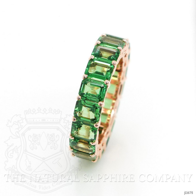 5.09 Ct. Tsavorite Garnet Accent Stones Ring, 18K Rose Gold