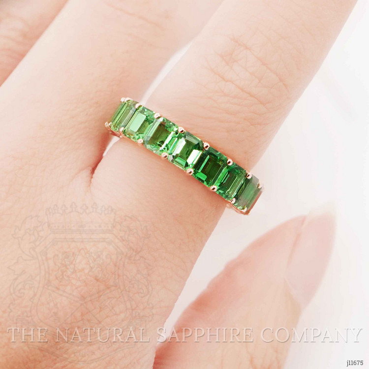 5.09 Ct. Tsavorite Garnet Accent Stones Ring, 18K Rose Gold