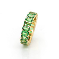 5.30 Ct. Tsavorite Garnet Accent Stones Ring, 18K Yellow Gold Image