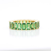 5.30 Ct. Tsavorite Garnet Accent Stones Ring, 18K Yellow Gold Image