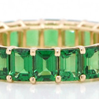 5.56 Ct. Tsavorite Garnet Accent Stones Ring, 18K Rose Gold Image