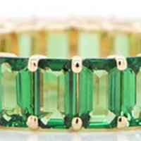5.94 Ct. Tsavorite Garnet Accent Stones Ring, 18K Rose Gold Image