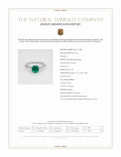 1.29 Ct. Emerald and Natural Diamond Three Stone Ring, 18K White Gold Scan Report