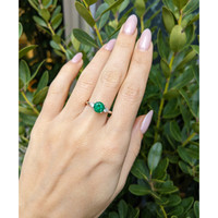 1.29 Ct. Emerald and Natural Diamond Three Stone Ring, 18K White Gold Life Style